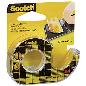 Scotch® Nastro biadesivo Trasparente 12 mm x 6,3 m Con dispenser manuale