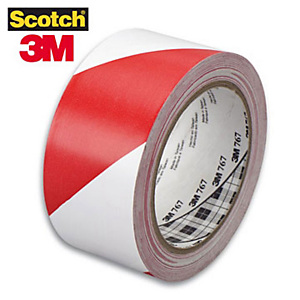 Scotch® Nastro segnaletico adesivo - Colore Bianco-Rosso - Dimensioni 50 mm x 33 m