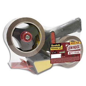 SCOTCH Pack Dévidoir d'emballage métal avec frein réglable et 2 rouleaux adhésif 50 microns Havane BP503 SCOTCH Pack Dévidoir d'emballage métal avec frein réglable et 2 rouleaux adhésif 50 microns Havane BP503