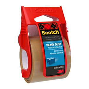 Scotch® Ruban d'emballage polypropylène brun 50 mm x 20 m avec dévidoir jetable lame métallique