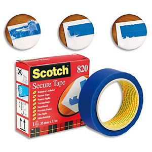 SCOTCH® SCOTCH Ruban de sécurité, bords dentelés - Format : 3,5 cm x 33 m Bleu 25086