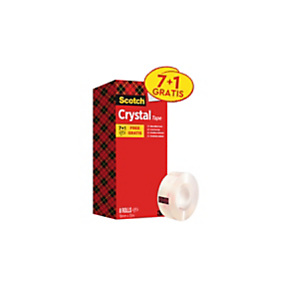 SCOTCH® Value pack Nastro adesivo Crystal, 19 mm x 33 m, Trasparente (confezione 7 rotoli + 1 in omaggio) SCOTCH® Value pack Nastro adesivo Crystal, 19 mm x 33 m, Trasparente (confezione 7 rotoli + 1 in omaggio)