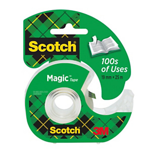 Scotch Dévidoir escargot ruban adhésif + 1 ruban Magic Tape invisible largeur 19 mm x longueur 25 m Scotch Dévidoir escargot ruban adhésif + 1 ruban Magic Tape invisible largeur 19 mm x longueur 25 m