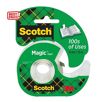 Scotch Dévidoir escargot ruban adhésif + 1 ruban Magic Tape invisible largeur 19 mm x longueur 25 m - 1