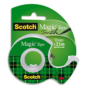 SCOTCH Dévidoir de ruban à main Magic rechargeable, en plastique avec rouleau adhésif Magic 810 Invisible 19 m x 7,5 m SCOTCH Dévidoir de ruban à main Magic rechargeable, en plastique avec rouleau adhésif Magic 810 Invisible 19 m x 7,5 m
