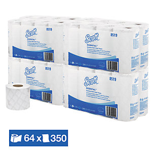 SCOTT Papier toilette Scott Essential 2 épaisseurs, lot de 64 rouleaux