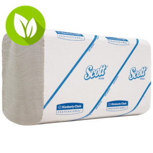 Scott® Performance Toallitas de papel pequeñas plegadas, 1 capa, 300 hojas, interplegado, 215 mm, blanco