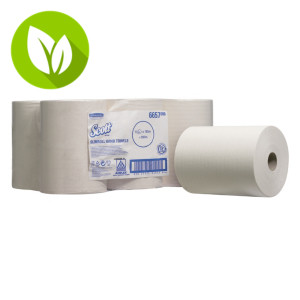 Scott® Slimroll Rollo de toallitas de papel de limpieza, 1 capa, 200 mm, blanco