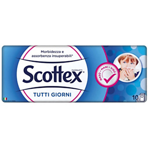 SCOTTEX Fazzoletti, 4 veli, 9 fogli, 210 x 210 mm, Bianco (confezione 10 pacchetti) SCOTTEX Fazzoletti, 4 veli, 9 fogli, 210 x 210 mm, Bianco (confezione 10 pacchetti)