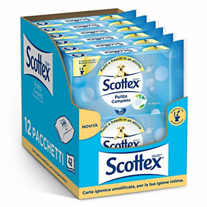 SCOTTEX Pulito Completo Carta igienica umidificata, 42 salviette (confezione 12 pezzi)