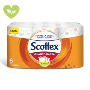 SCOTTEX Quanto Basta Carta asciuga tutto in rotolo, Doppio velo, Bianco (confezione 6 rotoli) SCOTTEX Quanto Basta Carta asciuga tutto in rotolo, Doppio velo, Bianco (confezione 6 rotoli)