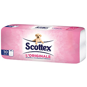 SCOTTEX Rotolo di carta igienica standard L'Originale, 1 velo, 160 fogli, Bianco (confezione 10 pezzi)