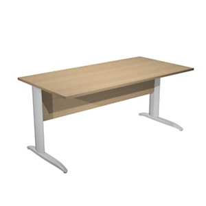 Scrivania Linea Elite con gamba metallica effetto cromato, 160 x 80 x h 72 cm, Rovere Scrivania Linea Elite con gamba metallica effetto cromato, 160 x 80 x h 72 cm, Rovere
