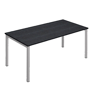 Scrivania operativa Linea Pronto con gamba metallica Linea Tech - Colore nero venato - Dimensioni cm 180 x 80 x 72,5 Scrivania operativa Linea Pronto con gamba metallica Linea Tech - Colore nero venato - Dimensioni cm 180 x 80 x 72,5
