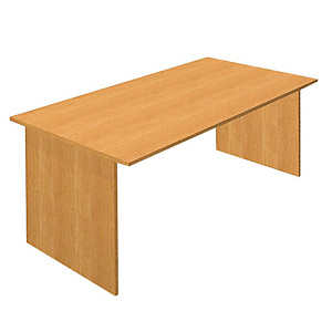 Scrivania operativa "Linea Pronto" - Fianchi in melaminico noce - cm 140 x 80 x 72 h. - Piano noce chiaro Scrivania operativa "Linea Pronto" - Fianchi in melaminico noce - cm 140 x 80 x 72 h. - Piano noce chiaro