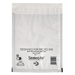 SEALED AIR Busta imbottita Mail Lite  Tuff Cushioned - formato K (350x470 mm) - bianco - impermeabile   - conf. 10 pezzi