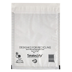 SEALED AIR Busta imbottita Mail Lite Tuff Cushioned - formato K (350x470 mm) - bianco - impermeabile - conf. 10 pezzi SEALED AIR Busta imbottita Mail Lite Tuff Cushioned - formato K (350x470 mm) - bianco - impermeabile - conf. 10 pezzi