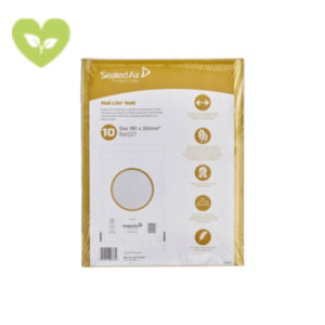 Sealed Air® Mail Lite Busta imbottita a bolle d'aria, AirCap®, Carta Kraft, Chiusura autoadesiva, D, 18 x 26 cm, Oro (confezione 10 pezzi) Sealed Air® Mail Lite Busta imbottita a bolle d'aria, AirCap®, Carta Kraft, Chiusura autoadesiva, D, 18 x 26 cm, Oro (confezione 10 pezzi)
