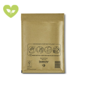 Sealed Air® Mail Lite Busta imbottita a bolle d'aria, Carta Kraft, Chiusura autoadesiva, D, 18 x 26 cm, Oro (confezione 100 pezzi) Sealed Air® Mail Lite Busta imbottita a bolle d'aria, Carta Kraft, Chiusura autoadesiva, D, 18 x 26 cm, Oro (confezione 100 pezzi)
