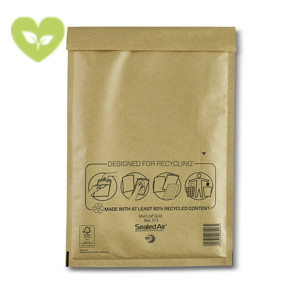 Sealed Air® Mail Lite Busta imbottita a bolle d'aria, Carta Kraft, Chiusura autoadesiva, F, 22 x 33 cm, Oro (confezione 50 pezzi) Sealed Air® Mail Lite Busta imbottita a bolle d'aria, Carta Kraft, Chiusura autoadesiva, F, 22 x 33 cm, Oro (confezione 50 pezzi)