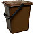 Seau collecteur de déchets biodégradables avec couvercle - Brun - 10 l - 2