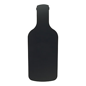Securit® Lavagna da parete Silhouette Bottiglia con 1 marcatore a gesso e adesivi a strappo inclusi, Nero