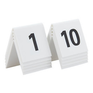 SECURIT Set de numéros de table 1 - 10 , blanc, acrylique