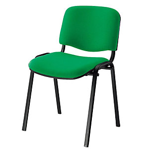 sedia attesa impilabile, tessuto acrilico 100%, verde (confezione 2 pezzi)