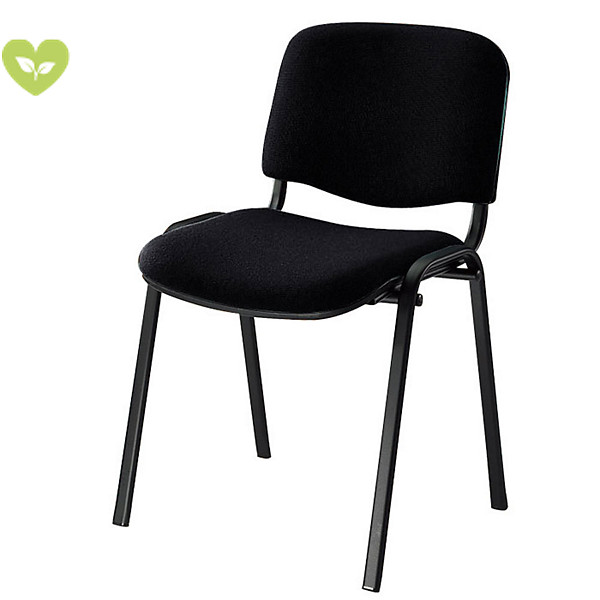 Sedia attesa impilabile, Tessuto acrilico, Nero (confezione 2 pezzi)
