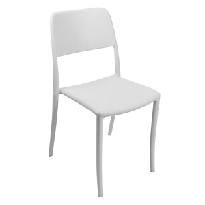 Sedia da giardino impilabile Cloudy, Polipropilene e Fibra di vetro, Bianco Sedia da giardino impilabile Cloudy, Polipropilene e Fibra di vetro, Bianco
