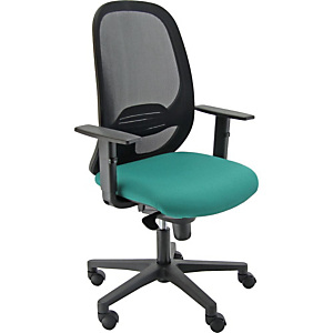 Sedia operativa ergonomica Grace con braccioli, Rete e tessuto ignifugo, Struttura nero/Tessuto verde Sedia operativa ergonomica Grace con braccioli, Rete e tessuto ignifugo, Struttura nero/Tessuto verde