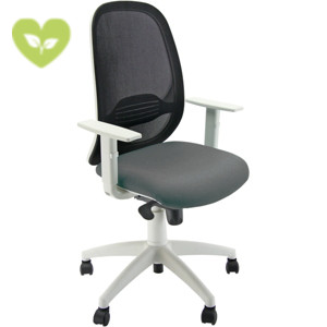 Sedia operativa ergonomica Grace con braccioli, Tessuto ignifugo Trevira, Struttura Bianco/Tessuto Antracite Sedia operativa ergonomica Grace con braccioli, Tessuto ignifugo Trevira, Struttura Bianco/Tessuto Antracite