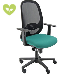 Sedia operativa ergonomica Grace con braccioli, Tessuto ignifugo Trevira, Struttura Nero/Tessuto Verde Sedia operativa ergonomica Grace con braccioli, Tessuto ignifugo Trevira, Struttura Nero/Tessuto Verde