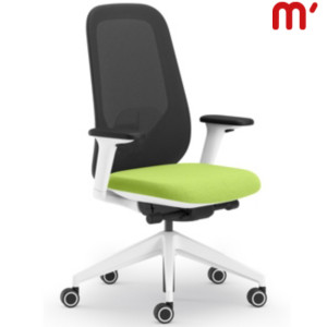 Sedia operativa ergonomica Join con braccioli, Tessuto ignifugo Gabriel Chili, Struttura Bianca, Schienale Nero, Sedile Verde Sedia operativa ergonomica Join con braccioli, Tessuto ignifugo Gabriel Chili, Struttura Bianca, Schienale Nero, Sedile Verde