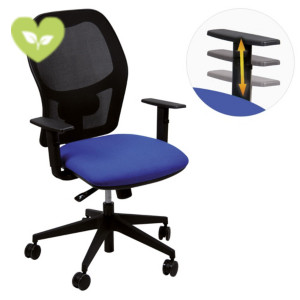 Sedia operativa ergonomica Kolor New con braccioli, Tessuto polipropilene ignifugo, Blu Sedia operativa ergonomica Kolor New con braccioli, Tessuto polipropilene ignifugo, Blu