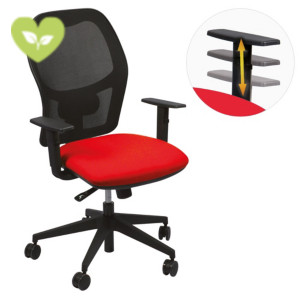 Sedia operativa ergonomica Kolor New con braccioli, Tessuto polipropilene ignifugo, Rosso Sedia operativa ergonomica Kolor New con braccioli, Tessuto polipropilene ignifugo, Rosso