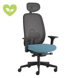 Sedia operativa ergonomica Majesty con braccioli e poggiatesta, Tessuto ignifugo Classe 1 King L Celeste Sedia operativa ergonomica Majesty con braccioli e poggiatesta, Tessuto ignifugo Classe 1 King L Celeste