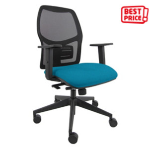 Sedia operativa ergonomica Marea con braccioli, Tessuto ignifugo Sealife in Seaqual® Yarn Celeste Sedia operativa ergonomica Marea con braccioli, Tessuto ignifugo Sealife in Seaqual® Yarn Celeste