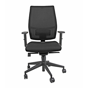 Sedia operativa ergonomica Melany, Braccioli inclusi, Rete e Tessuto Gabriel Runner, Nero Sedia operativa ergonomica Melany, Braccioli inclusi, Rete e Tessuto Gabriel Runner, Nero
