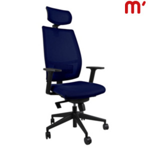 Sedia operativa ergonomica Melany con braccioli e poggiatesta, Tessuto ignifugo Runner 3D, Blu Scuro Sedia operativa ergonomica Melany con braccioli e poggiatesta, Tessuto ignifugo Runner 3D, Blu Scuro