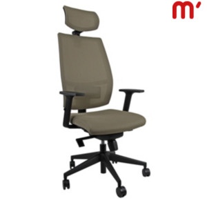 Sedia operativa ergonomica Melany con braccioli e poggiatesta, Tessuto ignifugo Runner 3D, Tortora Sedia operativa ergonomica Melany con braccioli e poggiatesta, Tessuto ignifugo Runner 3D, Tortora