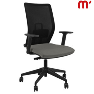 Sedia operativa ergonomica Ocean con braccioli, Tessuto ignifugo Sealife in Seaqual® Yarn, Nero/Tortora Sedia operativa ergonomica Ocean con braccioli, Tessuto ignifugo Sealife in Seaqual® Yarn, Nero/Tortora