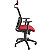 Sedia operativa ergonomica Sky con braccioli, Tessuto ignifugo Trevira, Rosso - 2
