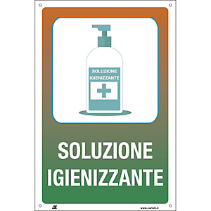 Segnaletica per emergenza Covid-19, Cartello "Soluzione igienizzante", 200 x 300 mm Segnaletica per emergenza Covid-19, Cartello "Soluzione igienizzante", 200 x 300 mm