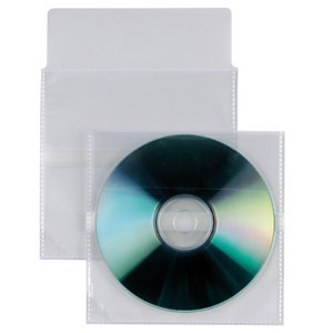 SEI Busta a foratura universale per CD/DVD, 125 x 120 mm, Polipropilene, Liscia, Trasparente (confezione da 25 pezzi)