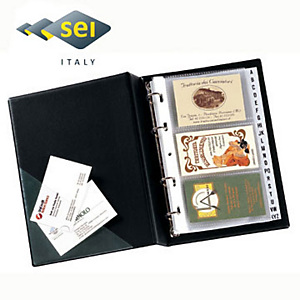 SEI Portabiglietti da visita ad anelli Mini - F.to esterno cm 16 x 22 x 4,5 dorso, Conf. 240 biglietti (confezione 240 biglietti) SEI Portabiglietti da visita ad anelli Mini - F.to esterno cm 16 x 22 x 4,5 dorso, Conf. 240 biglietti (confezione 240 biglietti)