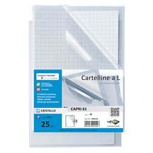 SEI ROTA Busta a L Capri 61 R Color, 21 x 29,7 cm (A4), PVC crystal, Spessore Medio Alto, Finitura Liscia, Trasparente (confezione 25 pezzi) SEI ROTA Busta a L Capri 61 R Color, 21 x 29,7 cm (A4), PVC crystal, Spessore Medio Alto, Finitura Liscia, Trasparente (confezione 25 pezzi)