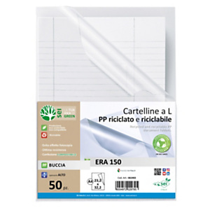 SEI ROTA Busta a L ERA 150, A4, PP riciclato e riciclabile, Spessore Medio alto, Finitura goffrata, Made in Italy, Trasparente (confezione 50 pezzi) SEI ROTA Busta a L ERA 150, A4, PP riciclato e riciclabile, Spessore Medio alto, Finitura goffrata, Made in Italy, Trasparente (confezione 50 pezzi)