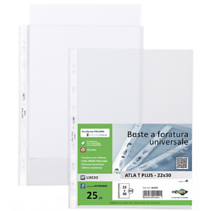 SEI ROTA Busta a foratura universale Atla T Plus, 22 x 30 cm (A4), PPL riciclabile, Spessore Altissimo, Finitura Liscia, Trasparente (confezione 25 pezzi) SEI ROTA Busta a foratura universale Atla T Plus, 22 x 30 cm (A4), PPL riciclabile, Spessore Altissimo, Finitura Liscia, Trasparente (confezione 25 pezzi)