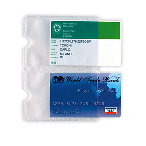 SEI ROTA Busta porta card - 5,8x8,7 cm - 2 tasche - trasparente